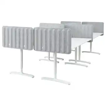 IKEA Bekant desk with screen, white/gray, 126x63 18 7/8 offer