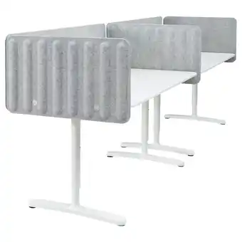 IKEA Bekant desk with screen, white/gray, 126x31 1/2 18 7/8 offer