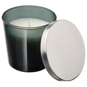 IKEA Päronträd scented candle in glass with lid, mountain air/turquoise, 25 hr offer
