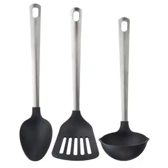 IKEA Direkt 3-piece kitchen utensil set, black/stainless steel offer