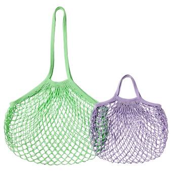 IKEA Tabberas mesh bag, set of 2, green/lilac offer