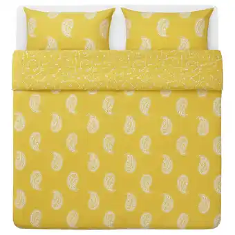 IKEA Aromatisk duvet cover and pillowcase(s), yellow, full/queen offer