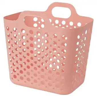Slibb flexible laundry basket, pink, 6 gallon