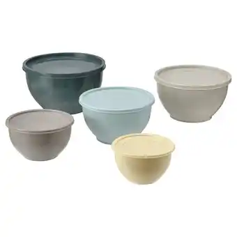 IKEA Garnityren bowl with lid, set of 5, mixed colors offer
