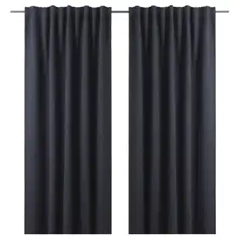 IKEA Dagöga blackout curtains, 1 pair, blue-gray, 57x98 offer