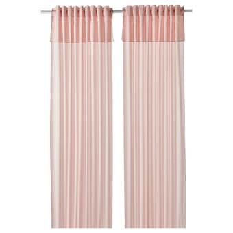 IKEA Moalisa curtains, 1 pair, pale pink/pink, 57x98 offer