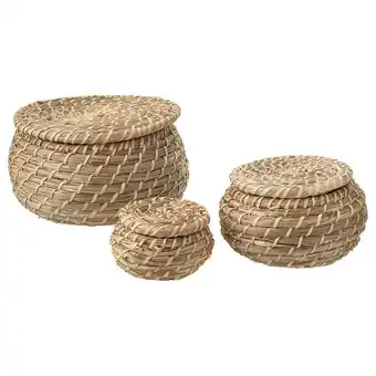IKEA Fryken box with lid, set of 3, seagrass offer