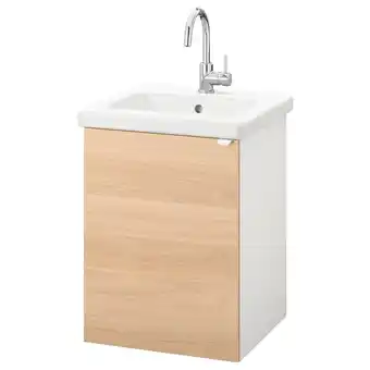 IKEA Enhet / tvällen vanity cabinet with 1 door, oak effect/white glypen faucet, 19 5/8x19 1/8x26 offer