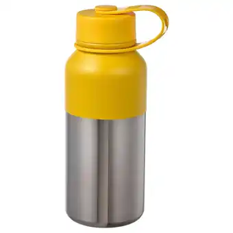 IKEA Hetlevrad vacuum flask, stainless steel/yellow, 17 oz offer