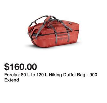 Decathlon Forclaz 80 l to 120 l hiking duffel bag - 900 extend offer