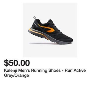 Decathlon Kalenji men's running shoes - run active grey/orange offer