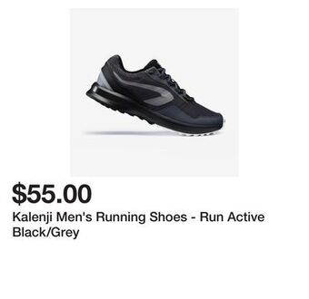 Decathlon Kalenji men's running shoes - run active black/grey offer