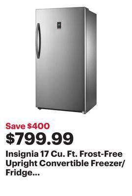 Best Buy Insignia 17 cu. ft. frost-free upright convertible freezer/fridge (ns-uz17ss0) -stainless -only at best buy offer