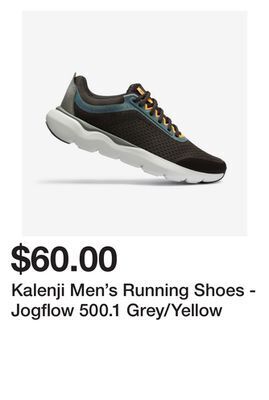 Decathlon Kalenji men's running shoes - jogflow 500.1 grey/yellow offer