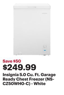 Best Buy Insignia 5.0 cu. ft. garage ready chest freezer (ns-cz50wh0-c) - white offer