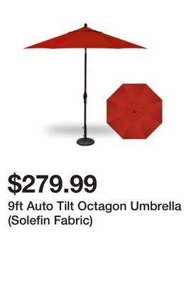 Terra Green Houses 9ft auto tilt octagon umbrella (solefin fabric) offer