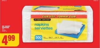 No Frills NO NAME NAPKINS offer