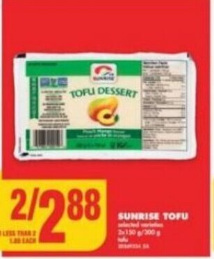 No Frills SUNRISE TOFU offer