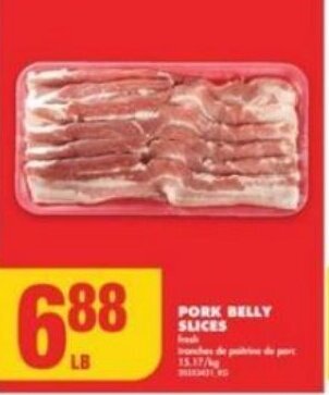 No Frills PORK BELLY SLICES offer