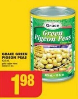 No Frills GRACE GREEN PIGEON PEAS 425ml offer