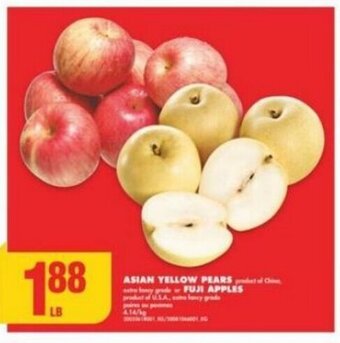 No Frills ASIAN YELLOW PEARS AND FUJI APPLES offer
