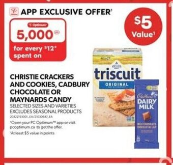 Real Canadian Superstore CHRISTIE CRACKERS AND COOKIES, CADBURY CHOCOLATE OR MAYNARDS CANDY offer