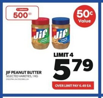 Real Canadian Superstore JIF PEANUT BUTTER 1 KG offer