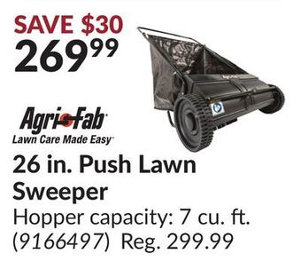 Princess Auto 26 in. push lawn sweeper offer