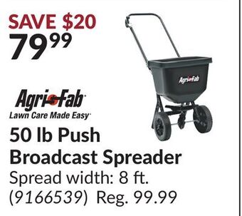Princess Auto Agri-fab 50 lb push broadcast spreader offer
