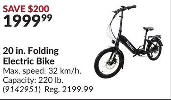 Princess Auto 20 in. folding electric bike offer