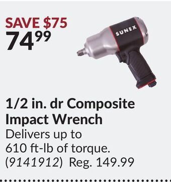 Princess Auto 1/2 in. dr composite impact wrench offer