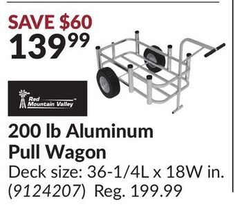 Princess Auto 200 lb aluminum pull wagon offer
