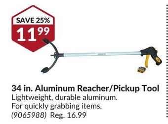 Princess Auto 34 in. aluminum reacher/pickup tool offer