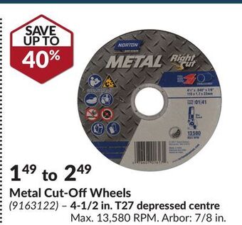 Princess Auto Metal cut-off wheels offer
