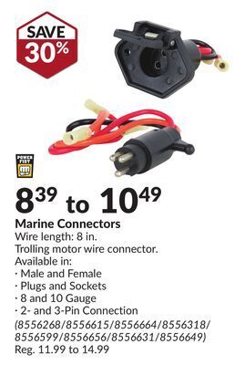Princess Auto Marine connectors offer