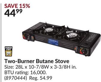 Princess Auto Two-burner butane stove offer
