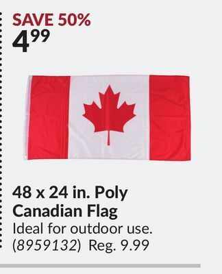 Princess Auto 48 x 24 in. poly canadian flag offer