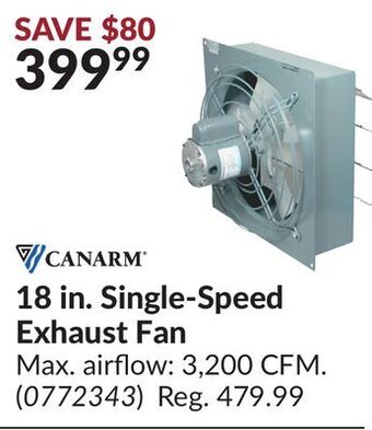 Princess Auto 18 in. single-speed exhaust fan offer