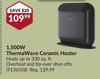 Princess Auto 1,500w thermawave ceramic heater offer