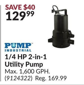 Princess Auto 1/4 hp 2-in-1 utility pump offer