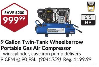 Princess Auto 9 gallon twin-tank wheelbarrow offer