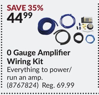 Princess Auto 0 gauge amplifier wiring kit offer