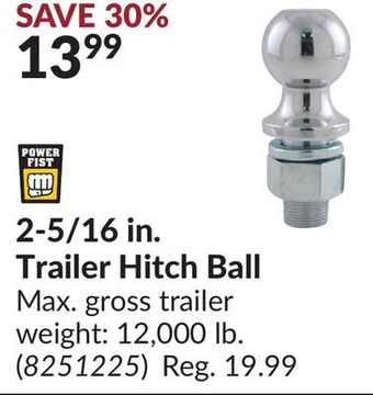 Princess Auto 2-5/16 in. trailer hitch ball offer
