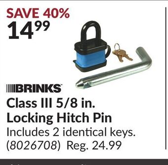 Princess Auto Brinks class iii 5/8 in. locking hitch pin offer