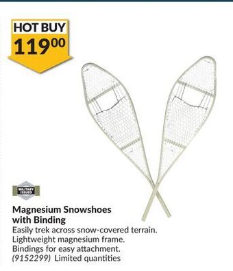 Princess Auto Magnesium snowshoes with binding offer