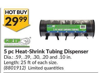 Princess Auto 5 pc heat-shrink tubing dispenser offer