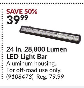 Princess Auto 24 in. 28, 800 lumen led light bar offer