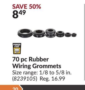 Princess Auto Pc rubber wiring grommets offer