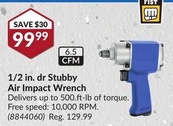 Princess Auto 1/2 in. dr stubby air impact wrench offer