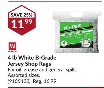 Princess Auto 4 lb white b-grade jersey shop rags offer